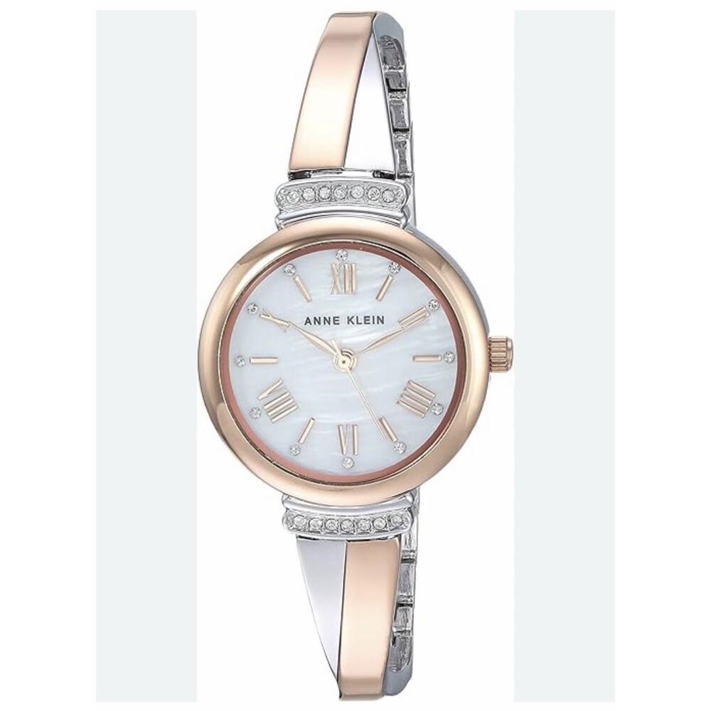 Anne Klein Bracelet Watch Two-Tone Silver Gold Roman Numeral Crystal Classic NWT
